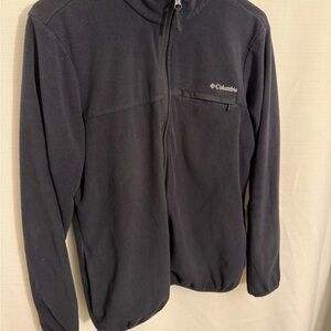Columbia Black Fleece Jacket Full Zip Mens L Outdoor Hiking Casual